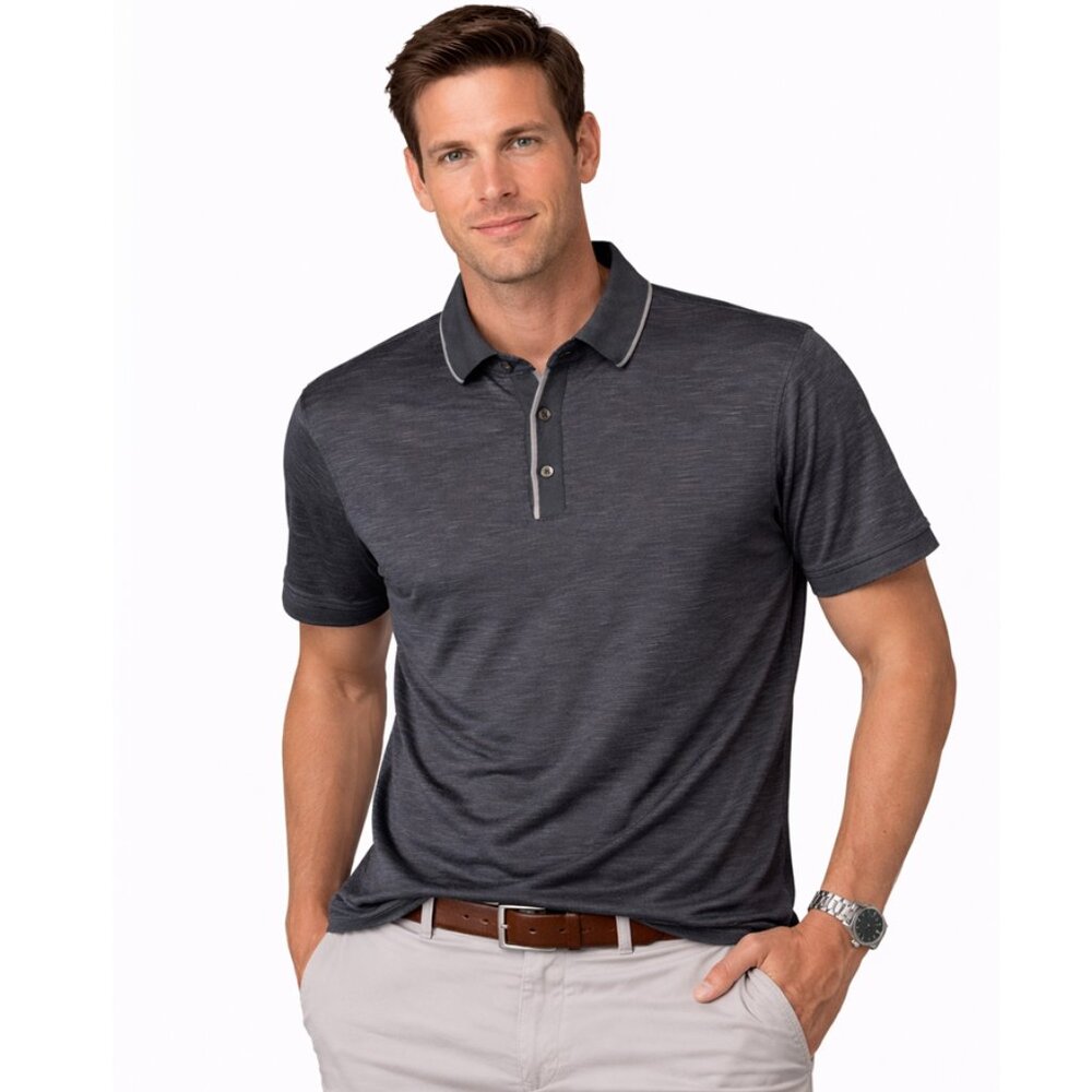 Geoffrey Beene Men’s Charcoal Grey Polo Shirt - Size Large - NWT $68